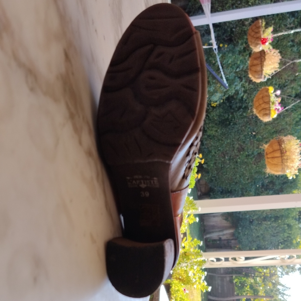 L'Artiste TAMMIE Size 39Cut OutElegant Cutout Brown Heeled Sandals - Picture 6 of 7